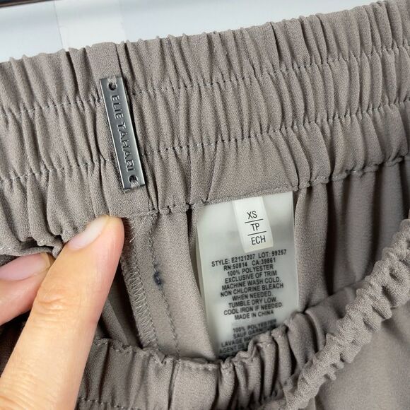 ELIE Tahari Mushroom Taupe Lace Up Tassle Trim Slim Fit Jogger Pants Size XS - Picture 6 of 6